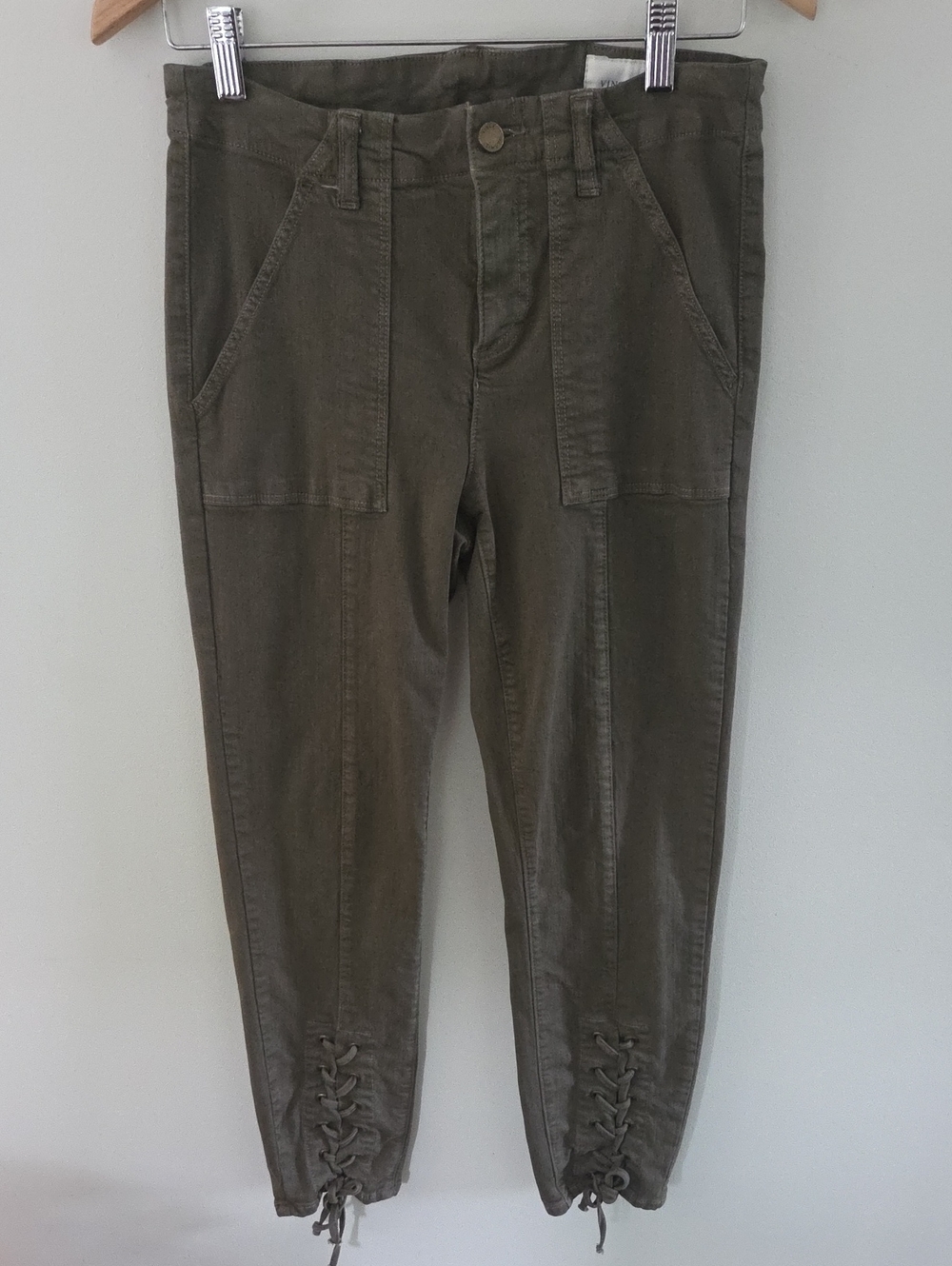 Vince Camuto Olive Green Lace Up Pants